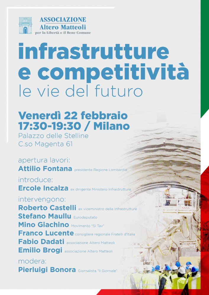 Milano: infrastrutture e competitività al centro del convegno organizzato da Stefano Maullu (FdI) e dall'associazione Altero Matteoli, con la partecipazione di Attilio Fontana 